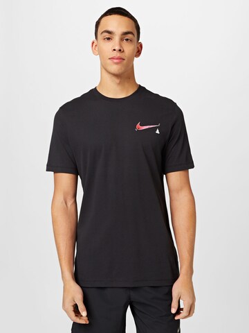 NIKE Functioneel shirt in Zwart: voorkant