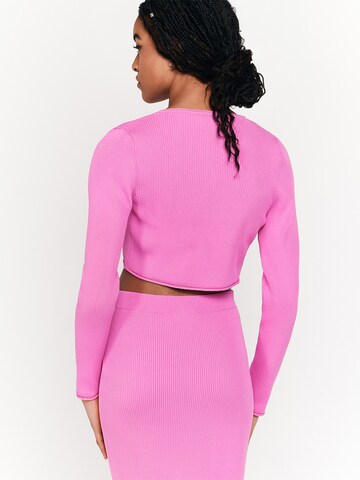 Cardigan 'Charly' Lezu en rose : derrière