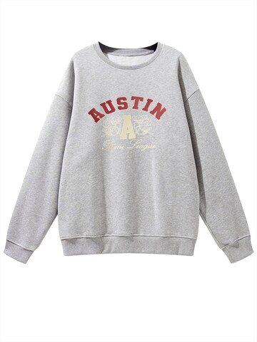 GORHEY - Sudadera 'Women's Crew Neck Sweatshirt with Print, Loose Long Sleeve Fleece Pullover' en gris