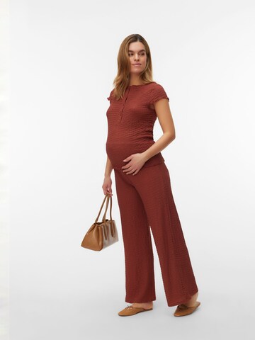 MAMALICIOUS Wide leg Trousers 'MLAdine' in Brown