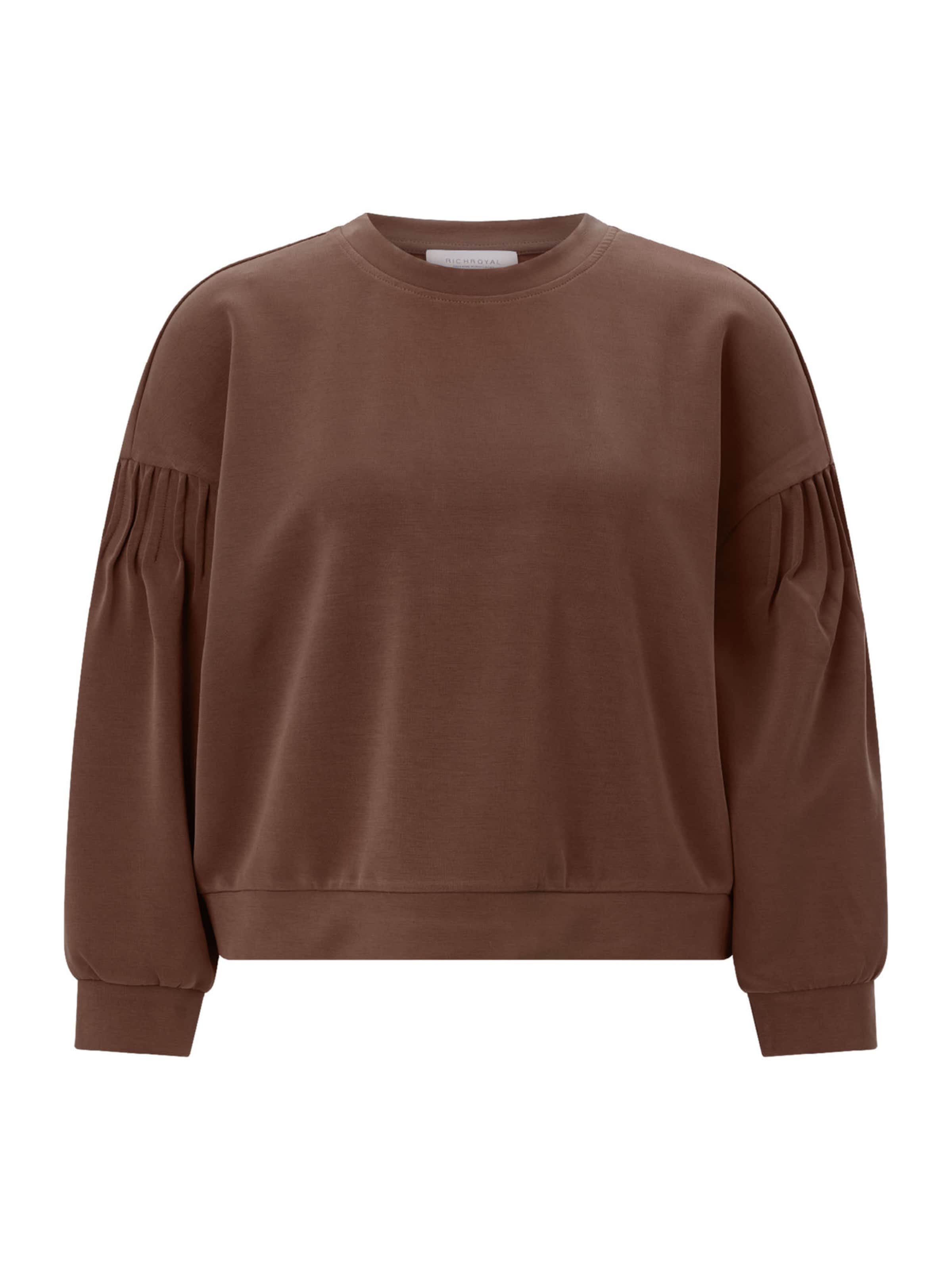 Sweat-shirt Rich & Royal en marron : devant
