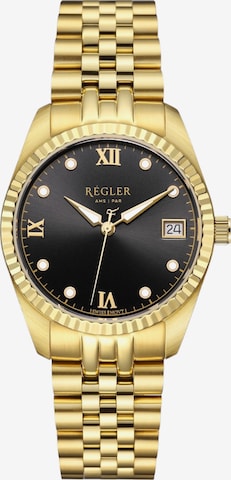 Régler Zegarek analogowy 'Régler Liberté Steel Gold - Black' w kolorze złoty: przód