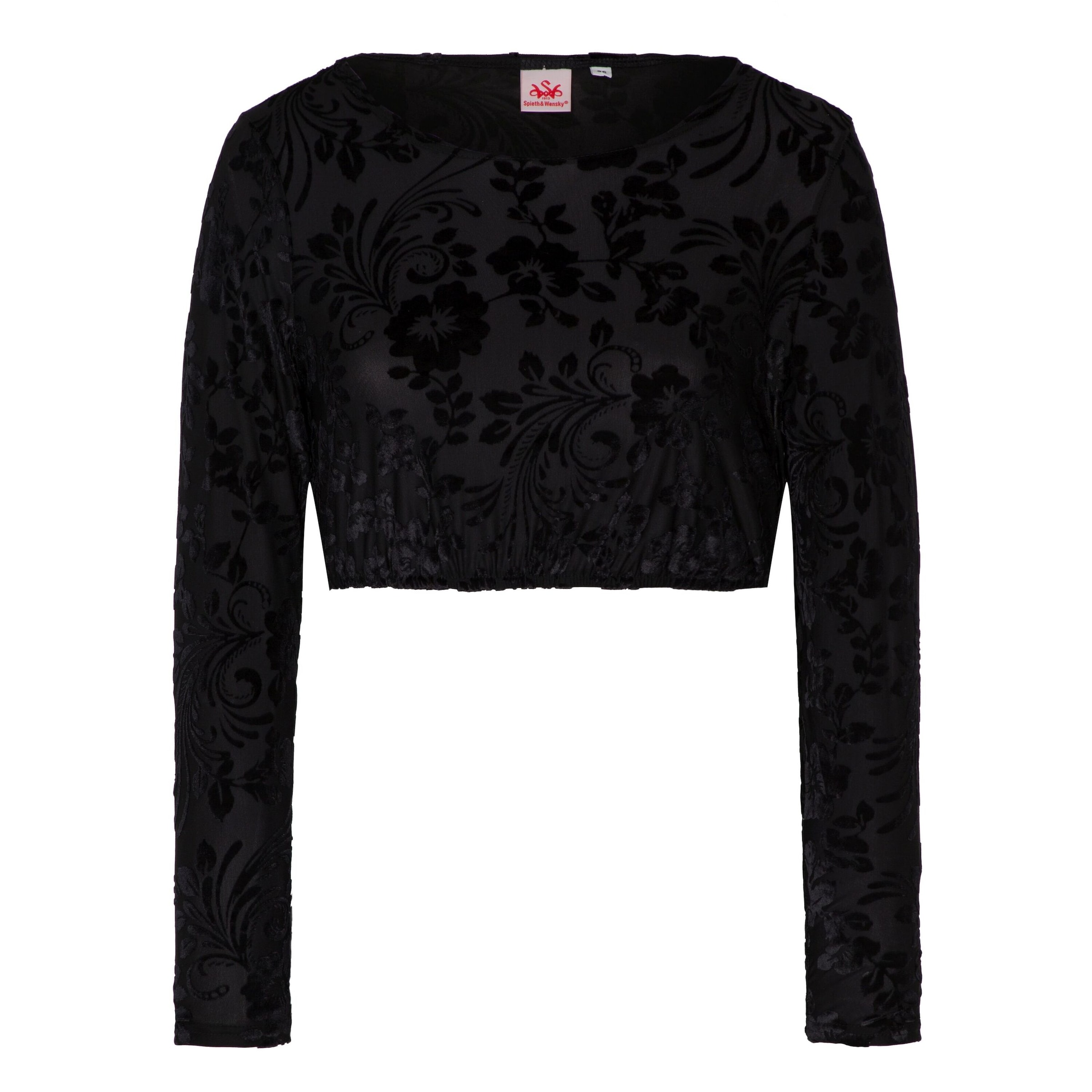 SPIETH & WENSKY Trachtenbluse in Schwarz: Vorderseite