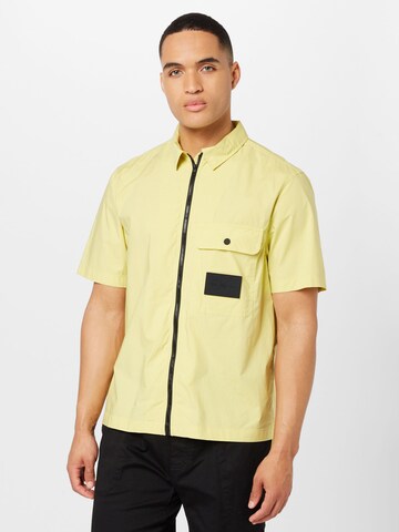 Calvin Klein Jeans Regular fit Button Up Shirt in Yellow: front