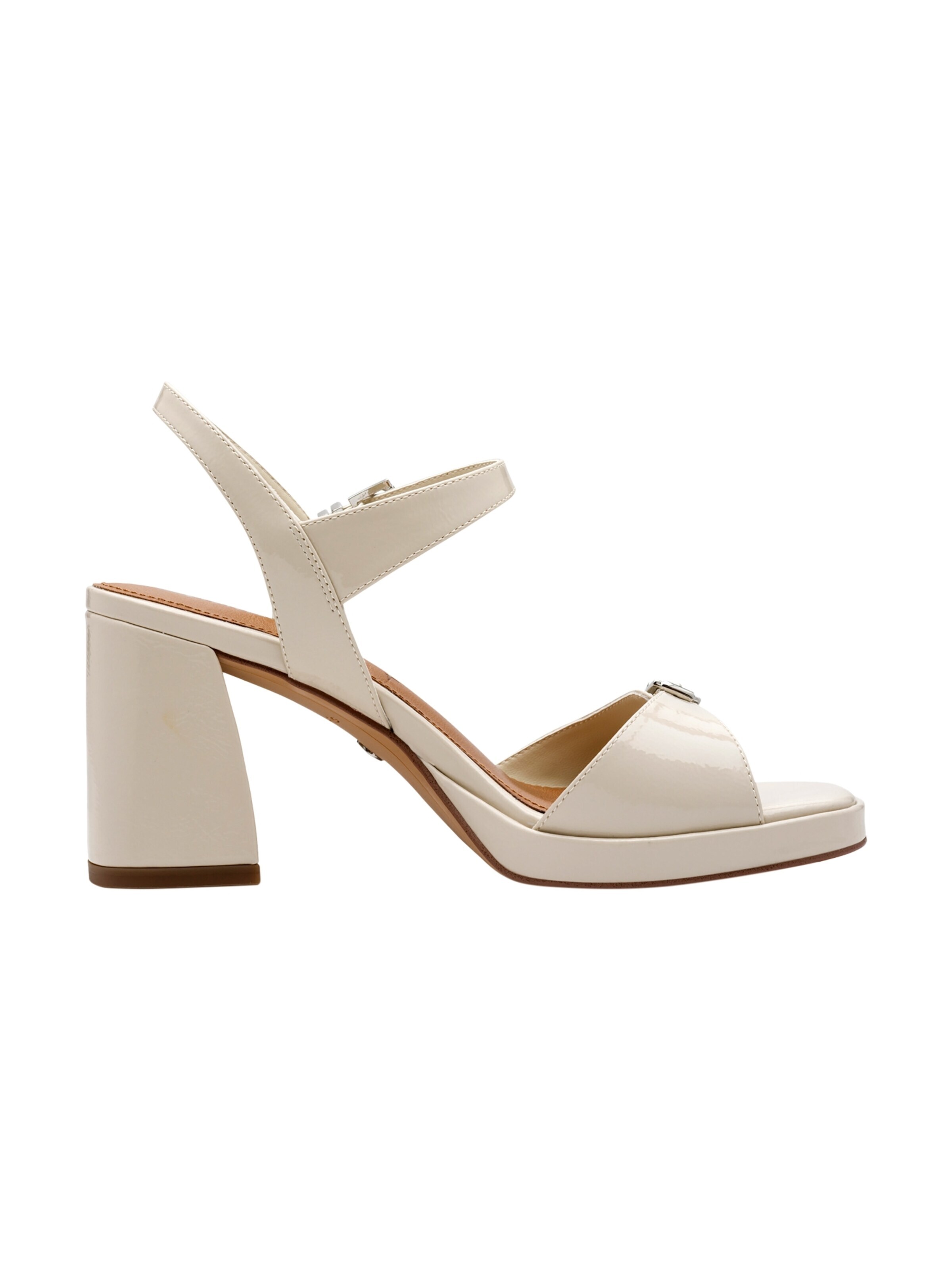Tamaris Sandaal 'Leder-Sandalen mit Absatz' in Wit