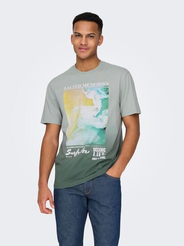 T-Shirt 'KELLAN' Only & Sons en vert : devant