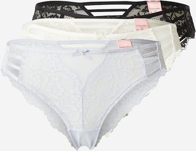 Hunkemöller Stringit 'Belle' koossa XS värissä pastellinsininen / musta / valkoinen, Tuotenäkymä