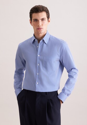 Coupe regular Chemise business 'Schwarze Rose' SEIDENSTICKER en bleu : devant