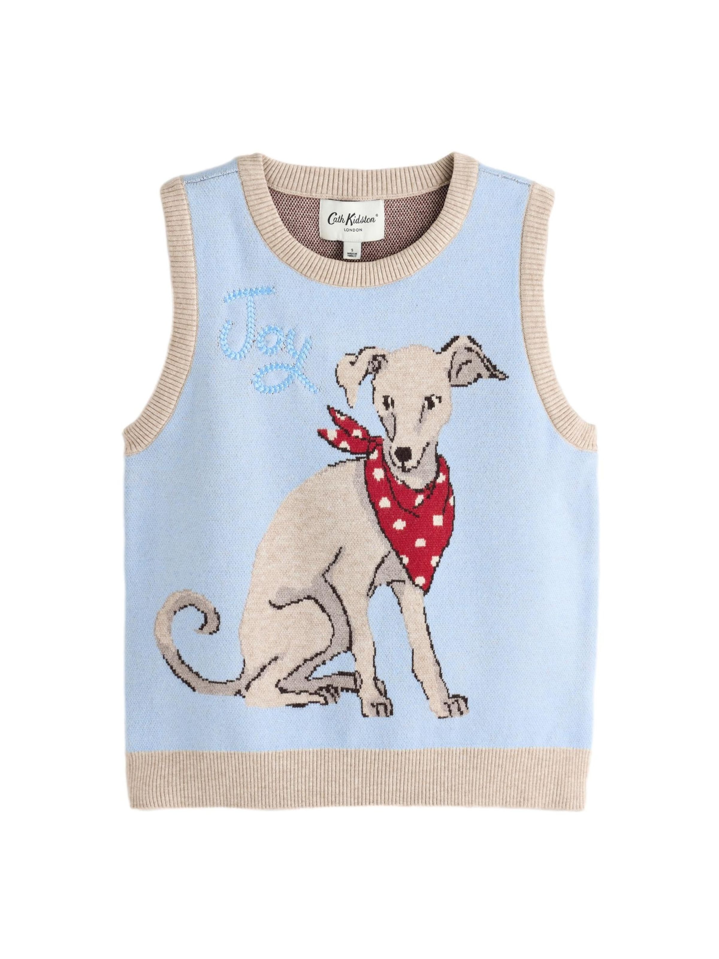 Pull-over 'Dog Joy' Cath Kidston en bleu : devant
