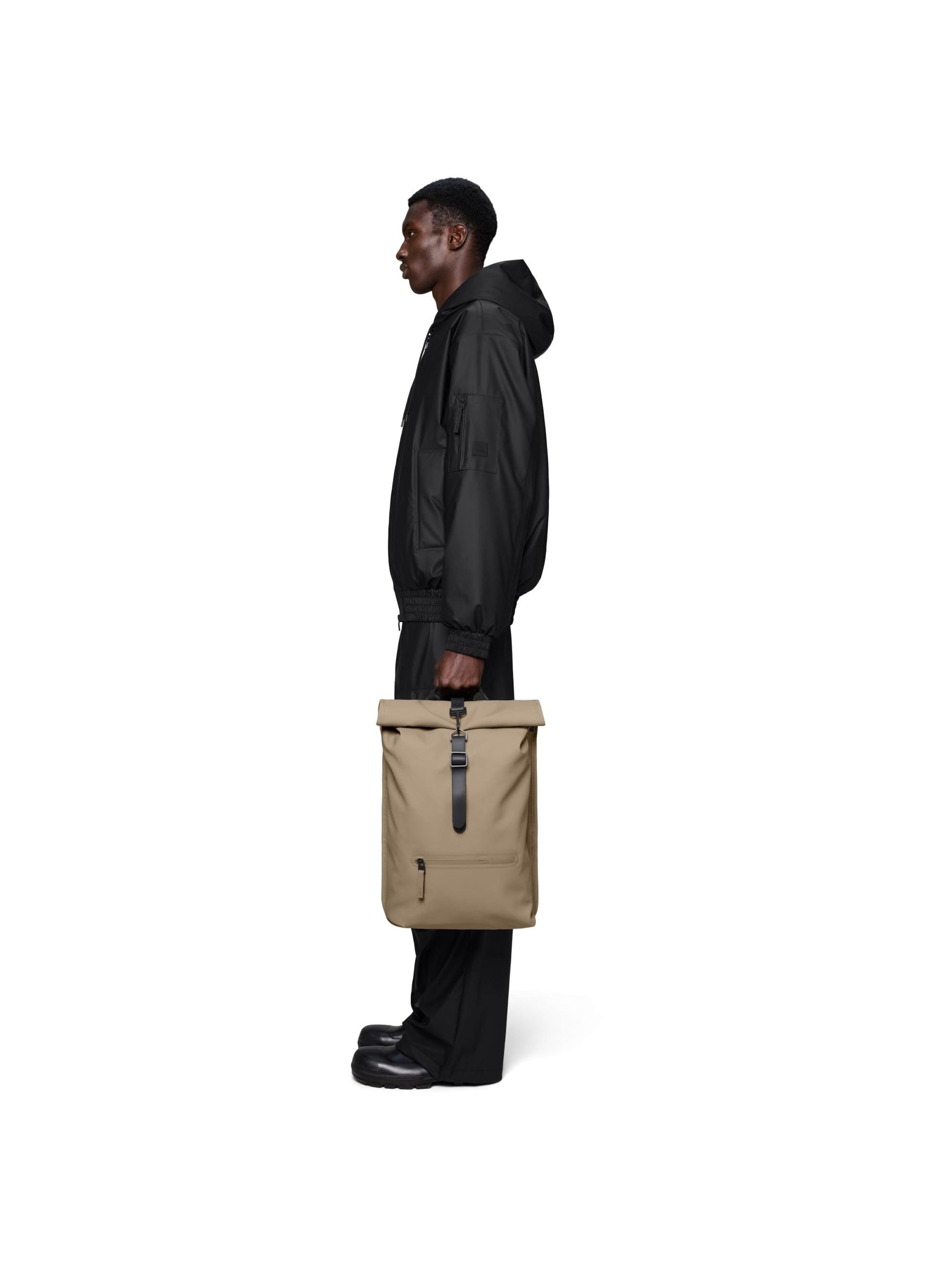 RAINS Backpack 'Rolltop' in Beige