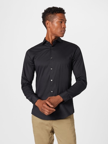 Coupe regular Chemise Tiger of Sweden en noir : devant