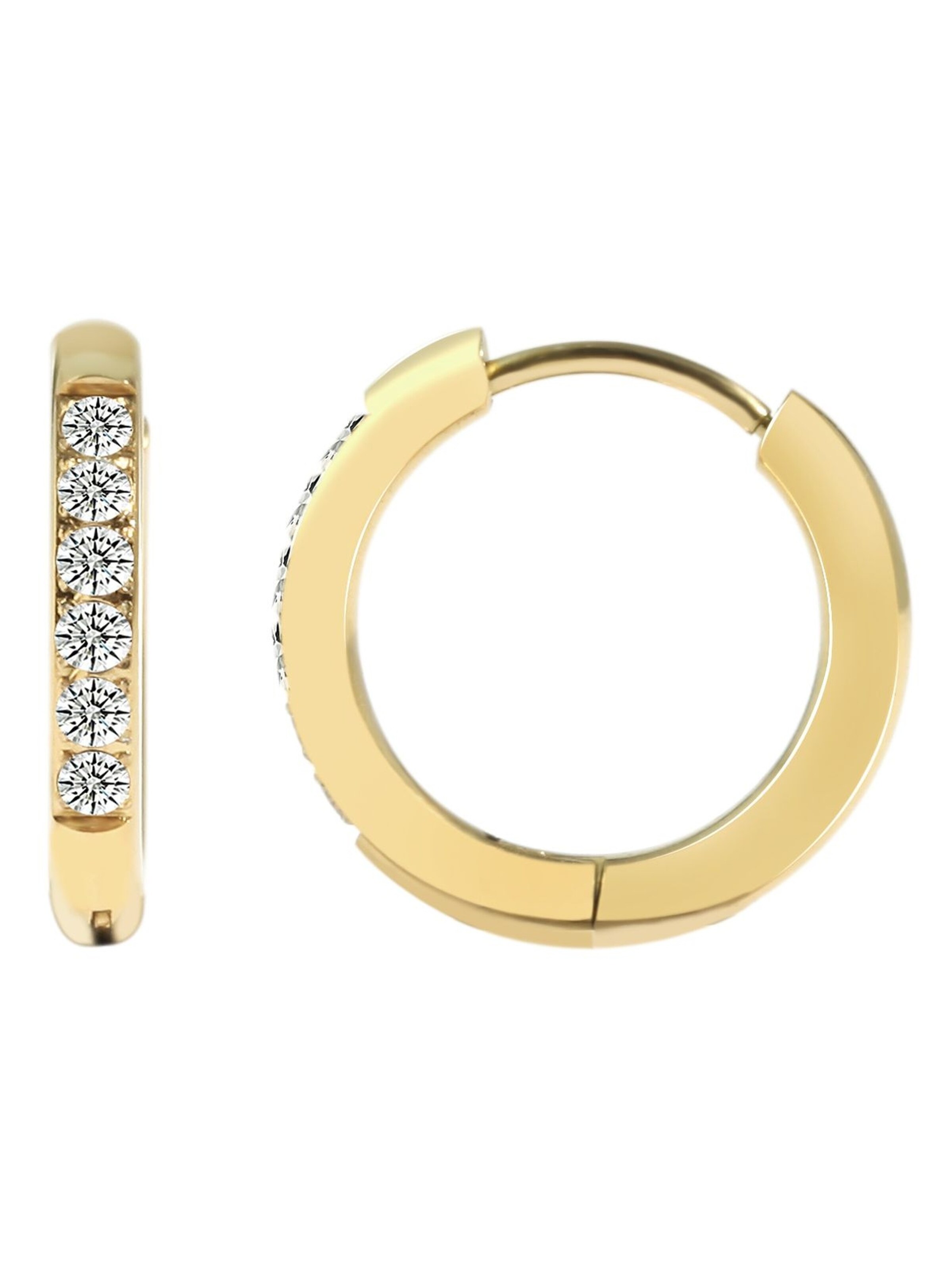 Akzent Ohrringe 'Edelstahl, hautverträglich, D: 12 mm'‌‌‌‌‌‌ in Gold