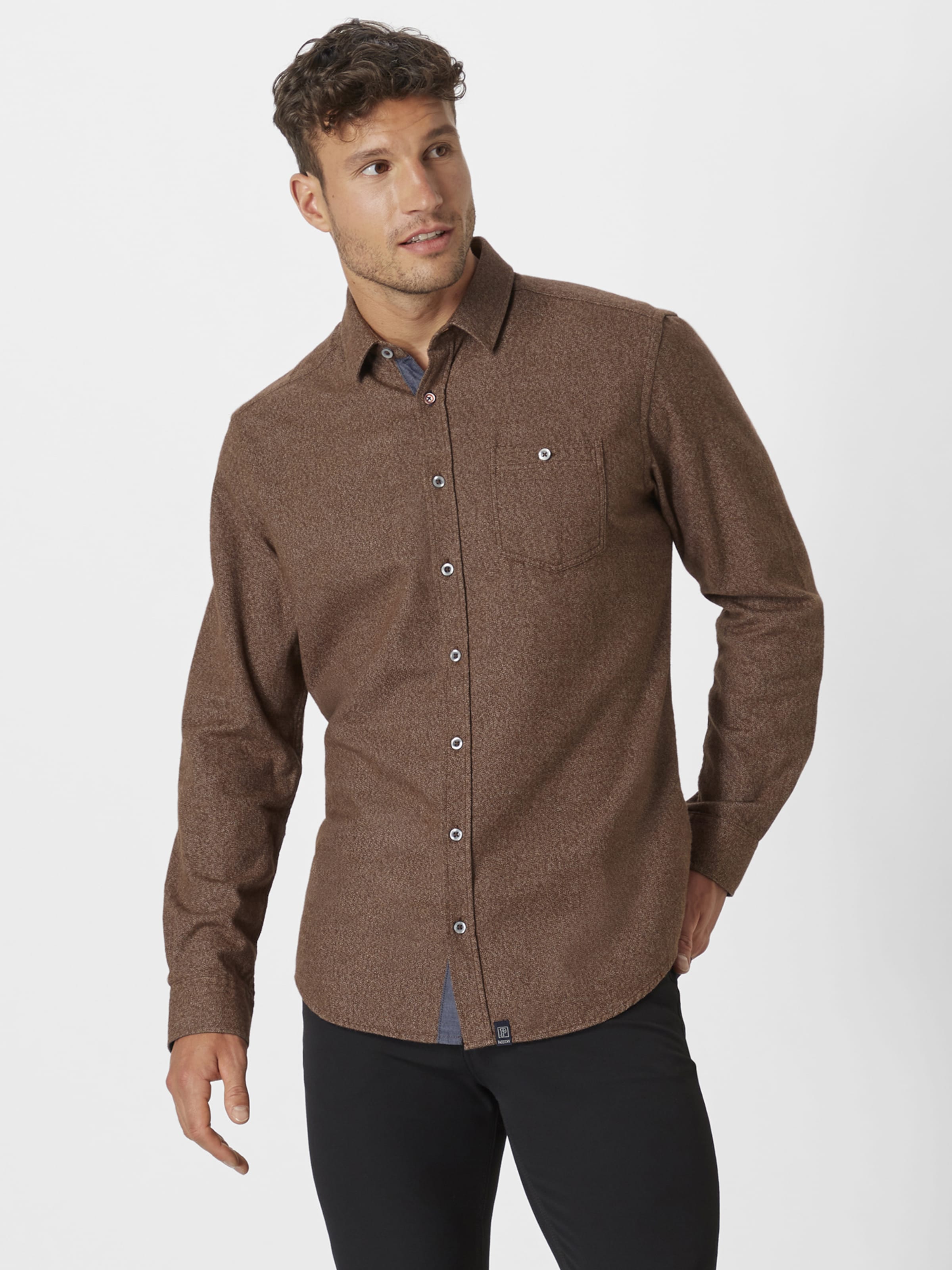 PADDOCKS Regular fit Button Up Shirt in Brown: front