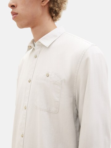 TOM TAILOR DENIM Regular fit Button Up Shirt in White