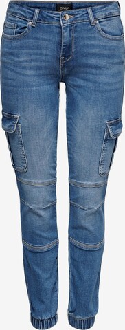 ONLY Tapered Cargojeans 'Missouri' in Blauw: voorkant