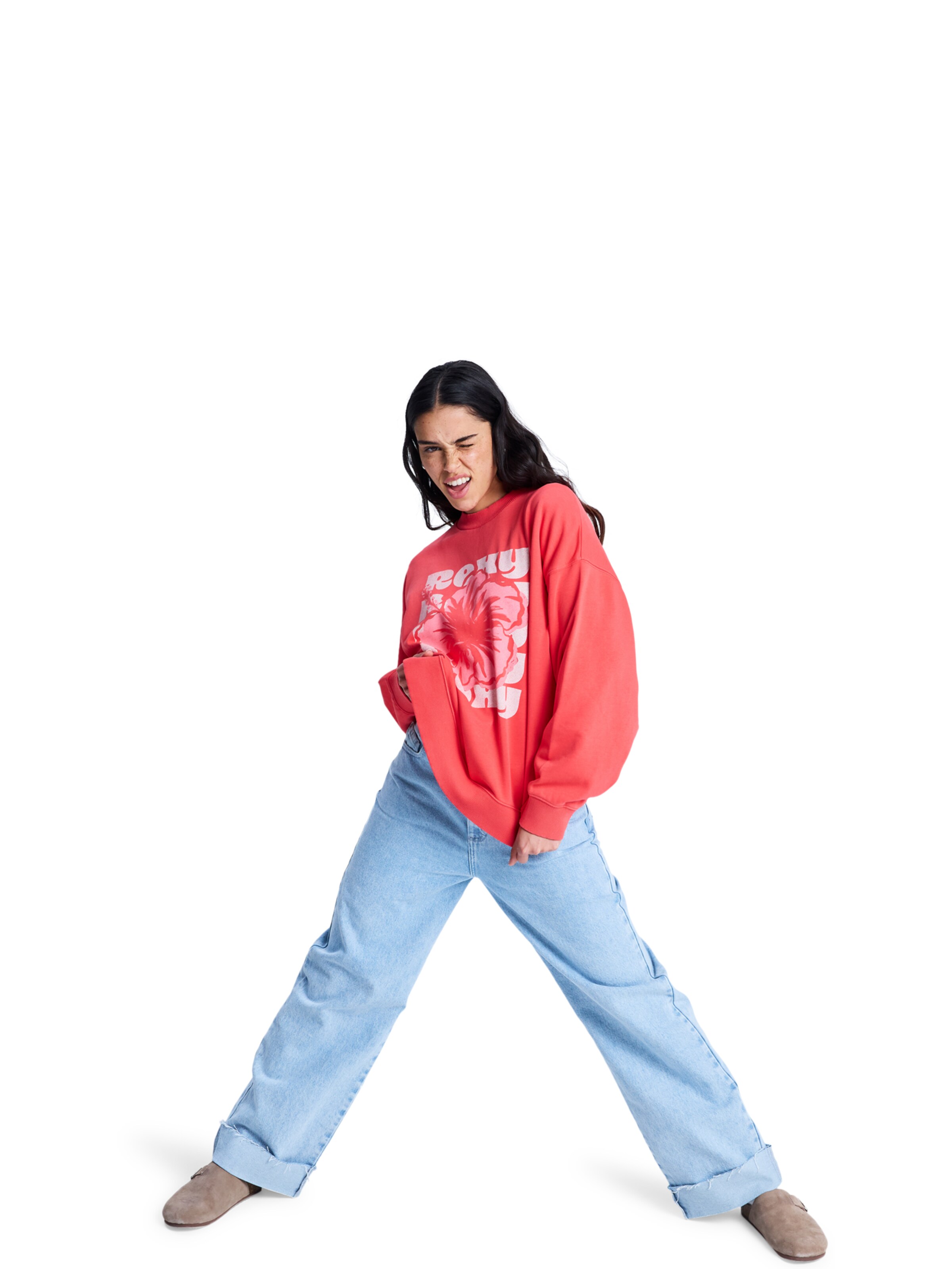 ROXY Sweatshirt 'Lineup' in Rot