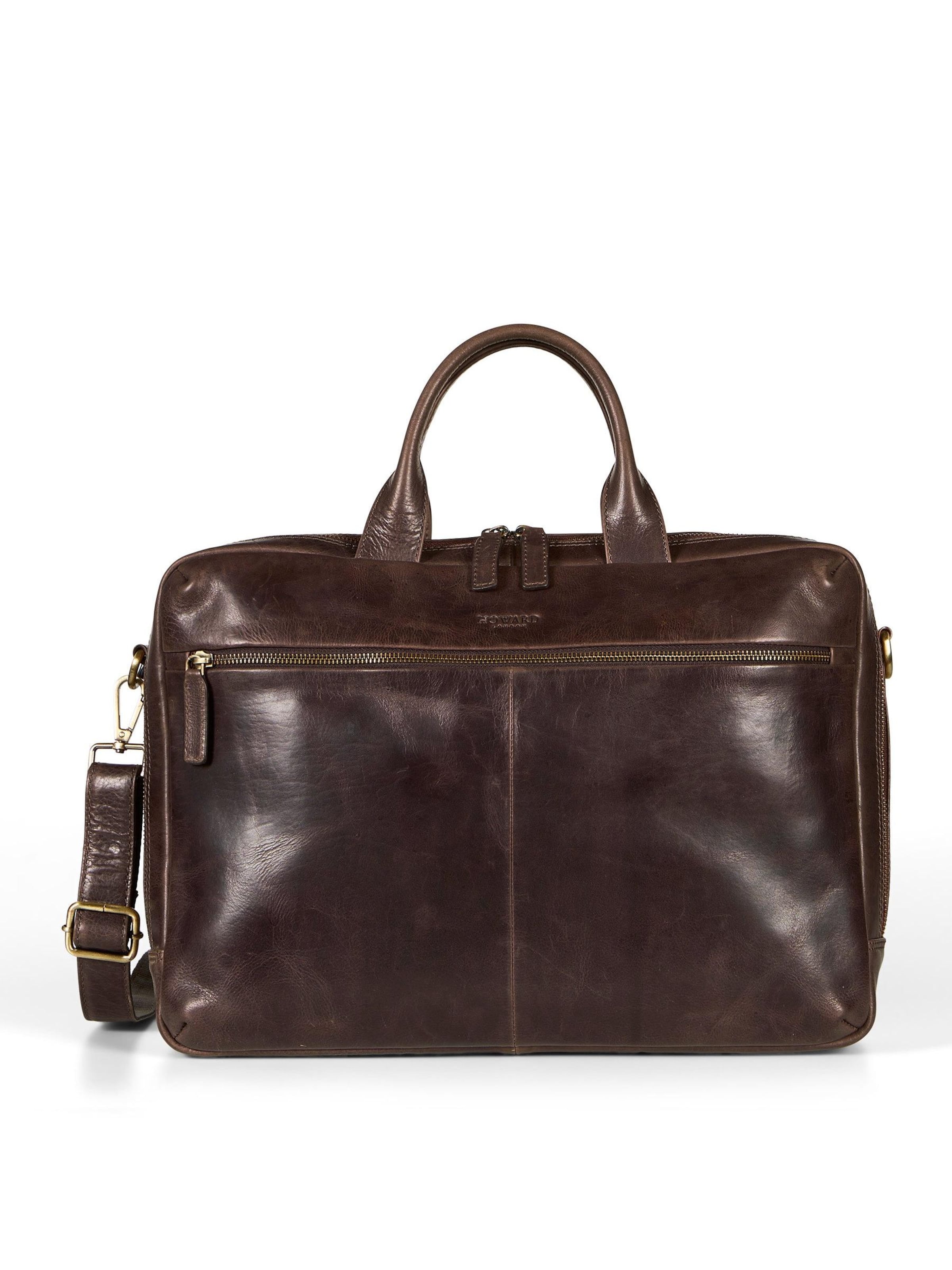 Howard London - Bolsa para portátil 'Laptop Bag Frank Dark Brown' en marrón: frente