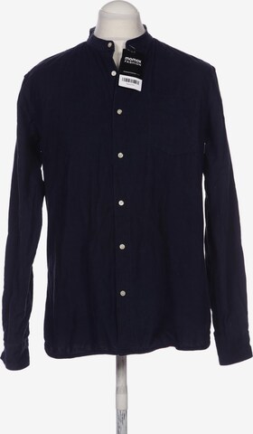 KnowledgeCotton Apparel Button Up Shirt in XL in Blue: front