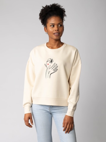 Felpa 'Self love ' di Watapparel in beige: frontale