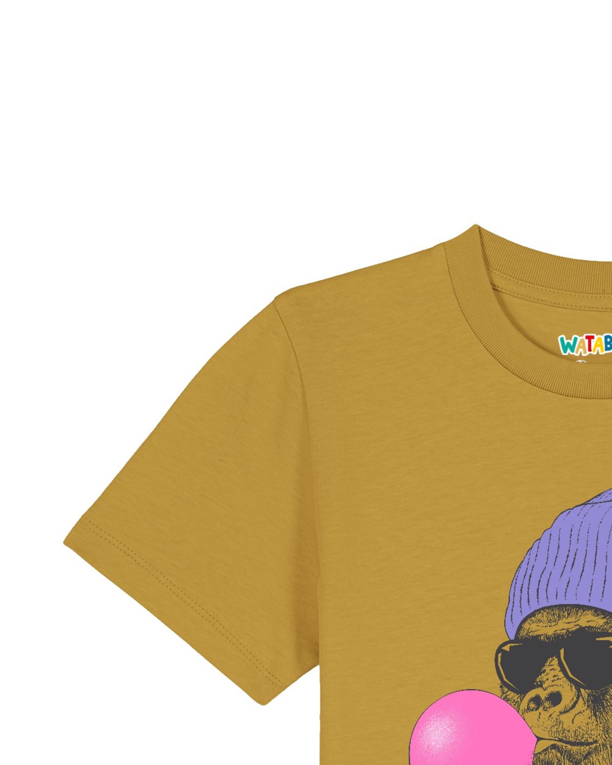 watabout.kids Shirt ' Gorilla Kaugummi ' in Geel
