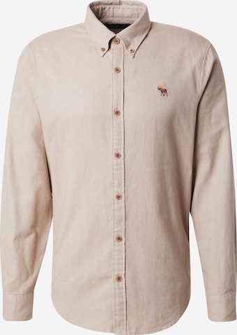 Abercrombie & Fitch Regular fit Overhemd in Beige: voorkant