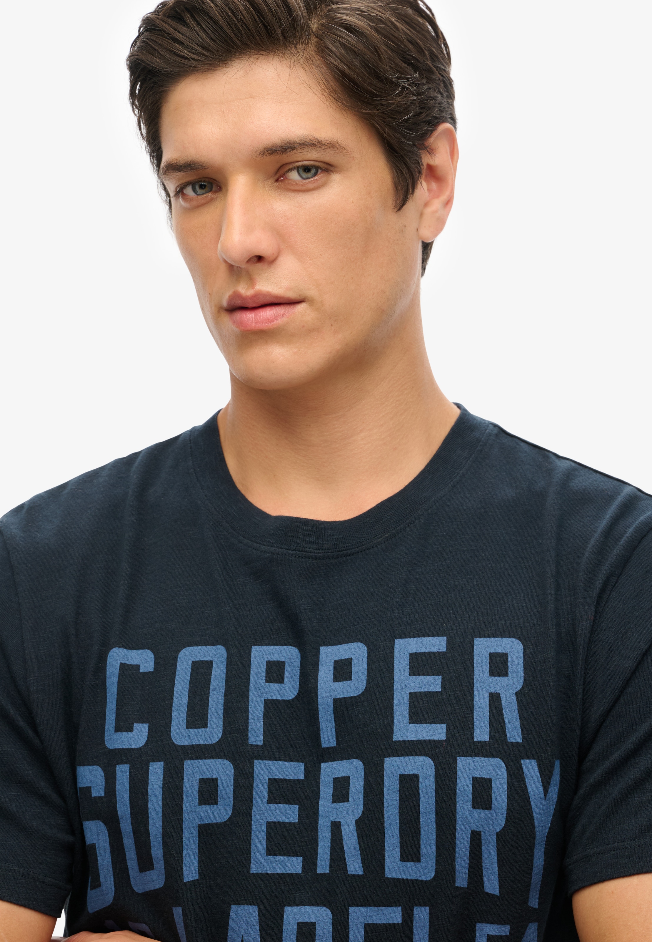 Superdry Tričko 'Copper' – modrá: přední strana