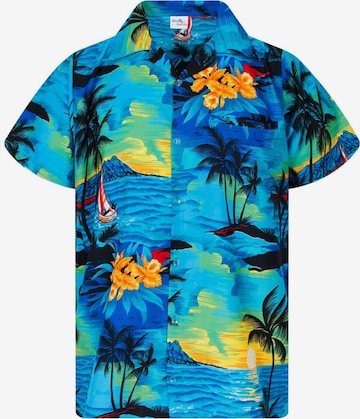 King Kameha Shirt 'Surf' in Blue: front