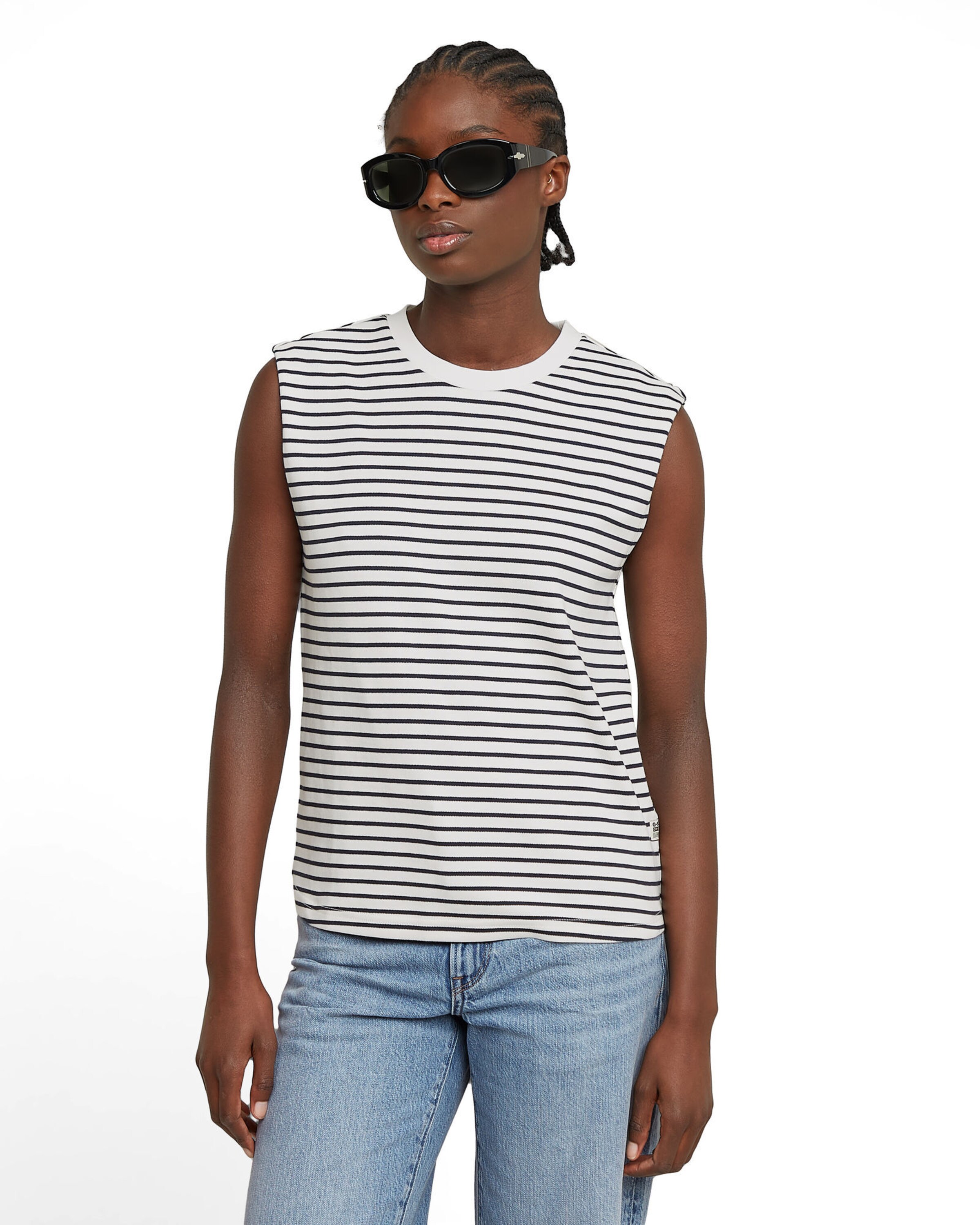 G-STAR Top 'Boxy' in White: front