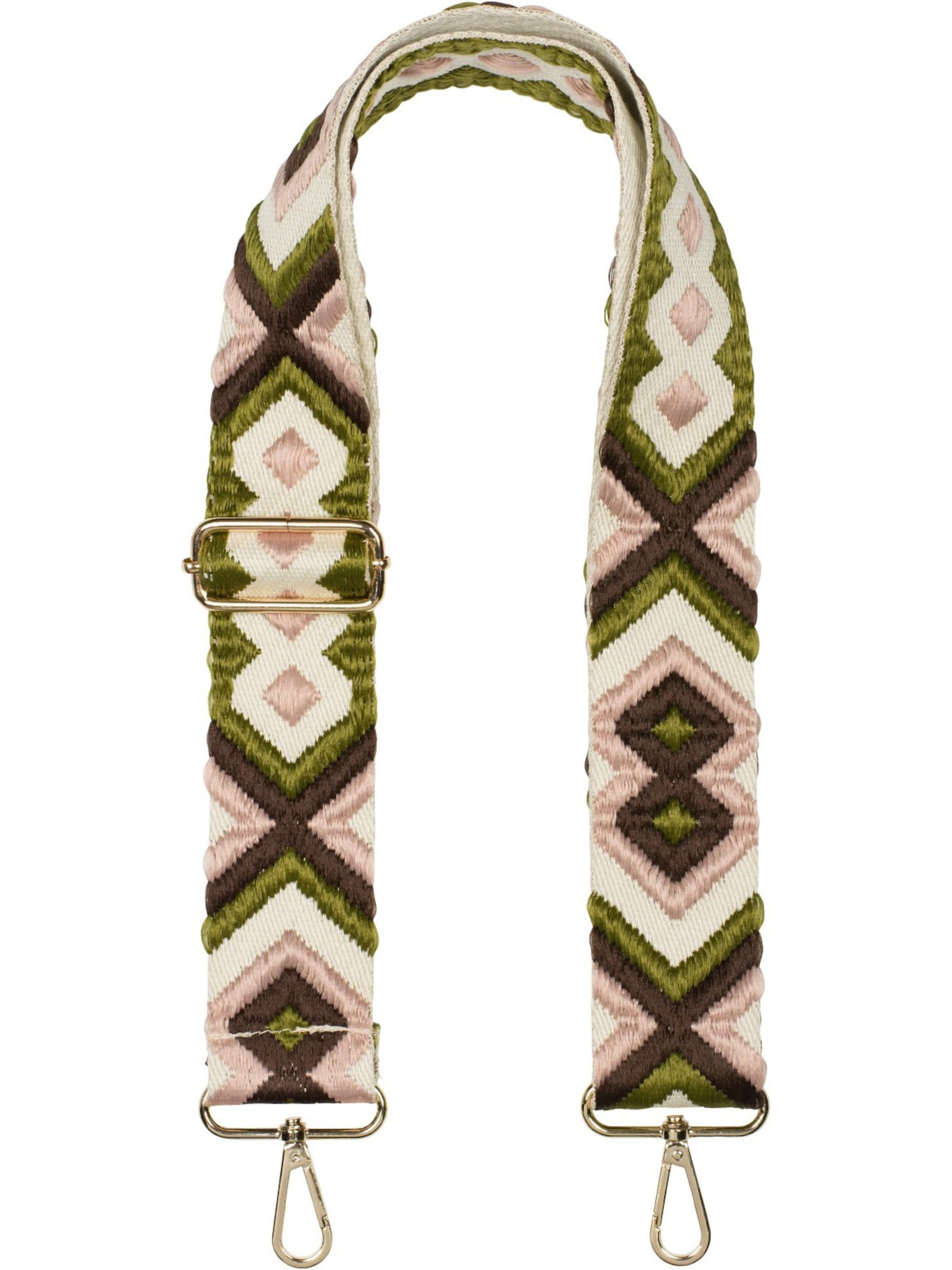 styleBREAKER Bag accessories 'Wechsel Taschengurt Ethno Muster bunt' in Green: front