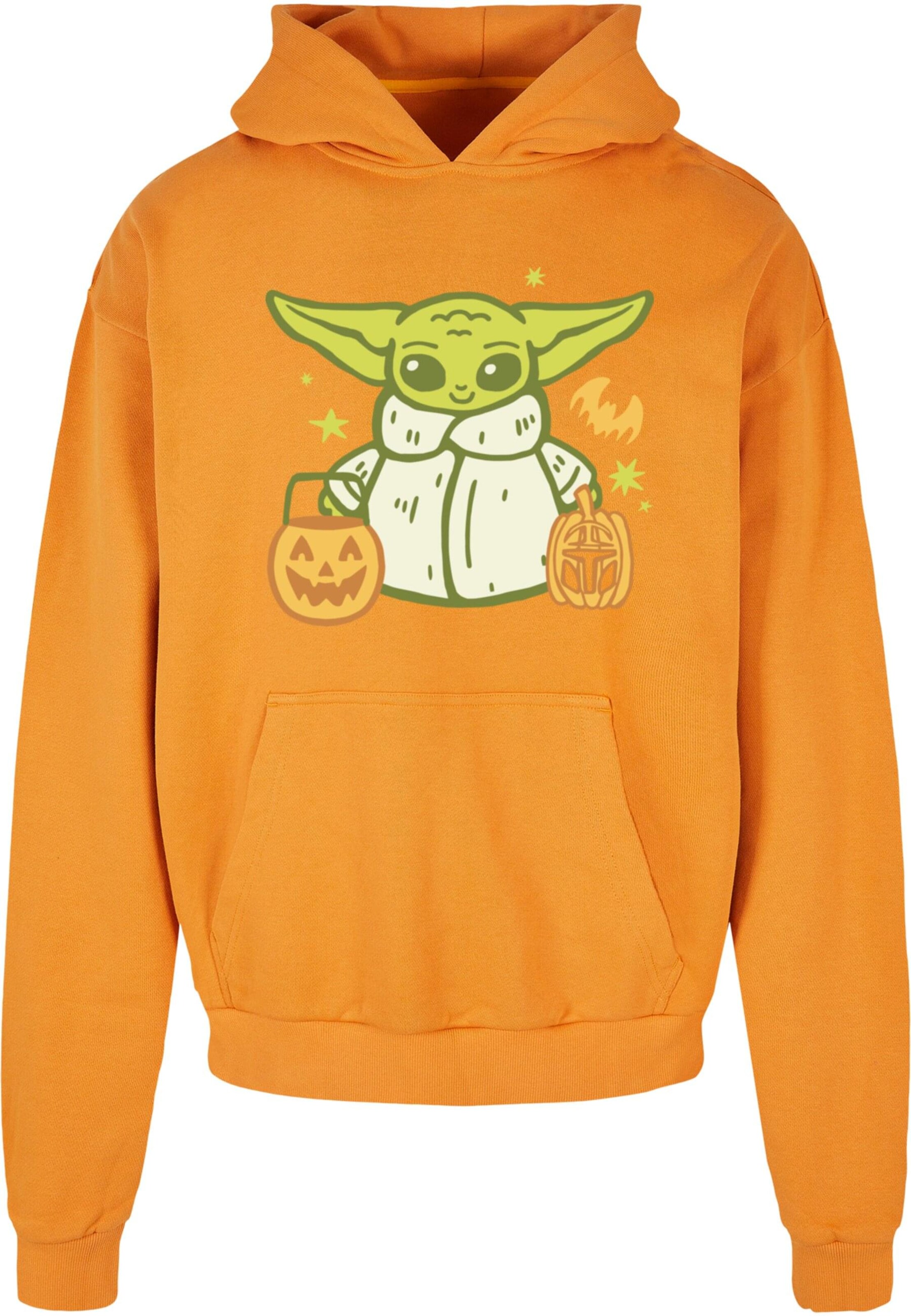ABSOLUTE CULT Sweatshirt 'Star Wars - Grogu Halloween Trick Or Treat' in Oranje: voorkant
