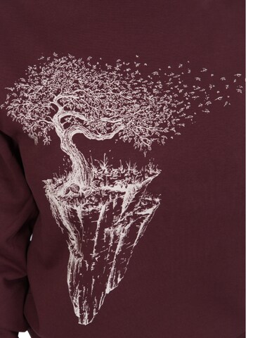 Life-Tree Sweatshirt 'Organic Fairwear Sweater Unisex Red Brown Maple Island' in Braun