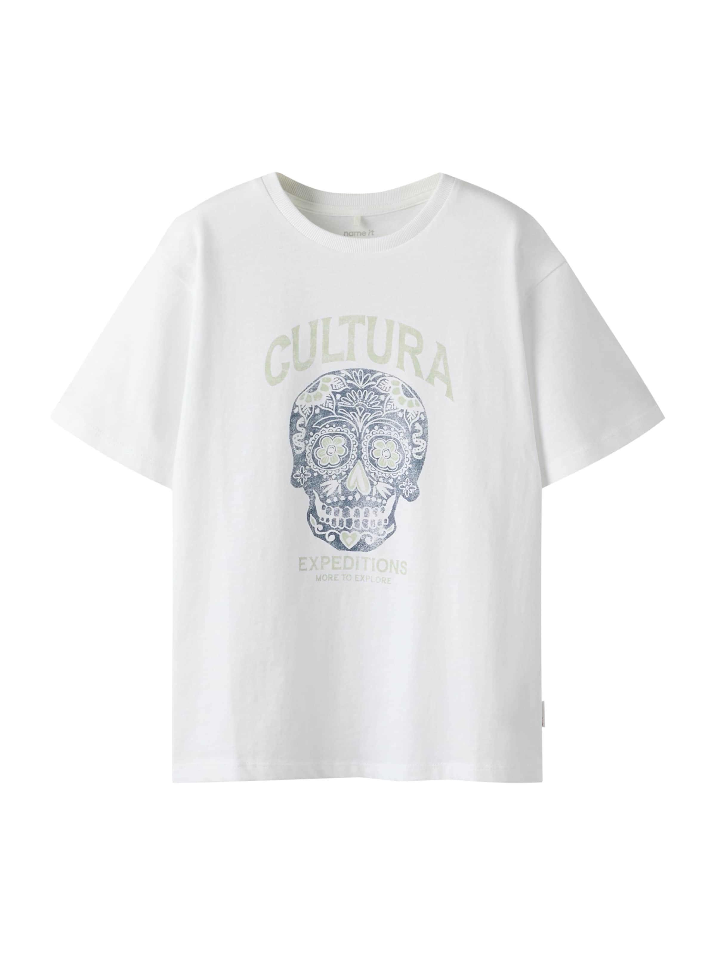 NAME IT Majica 'NKMHIPS' | bela barva: sprednja stran