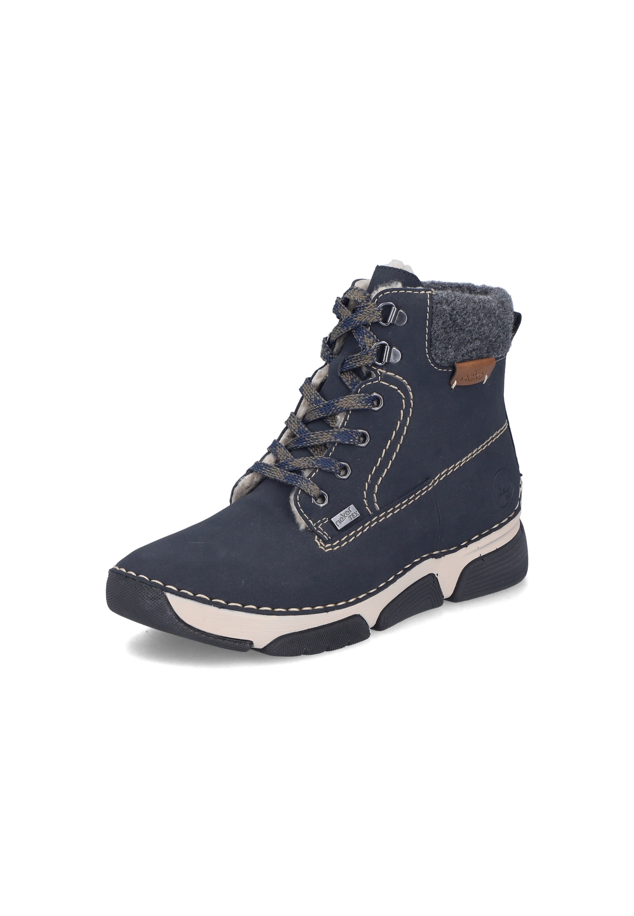 Bottines à lacets Rieker en bleu : devant