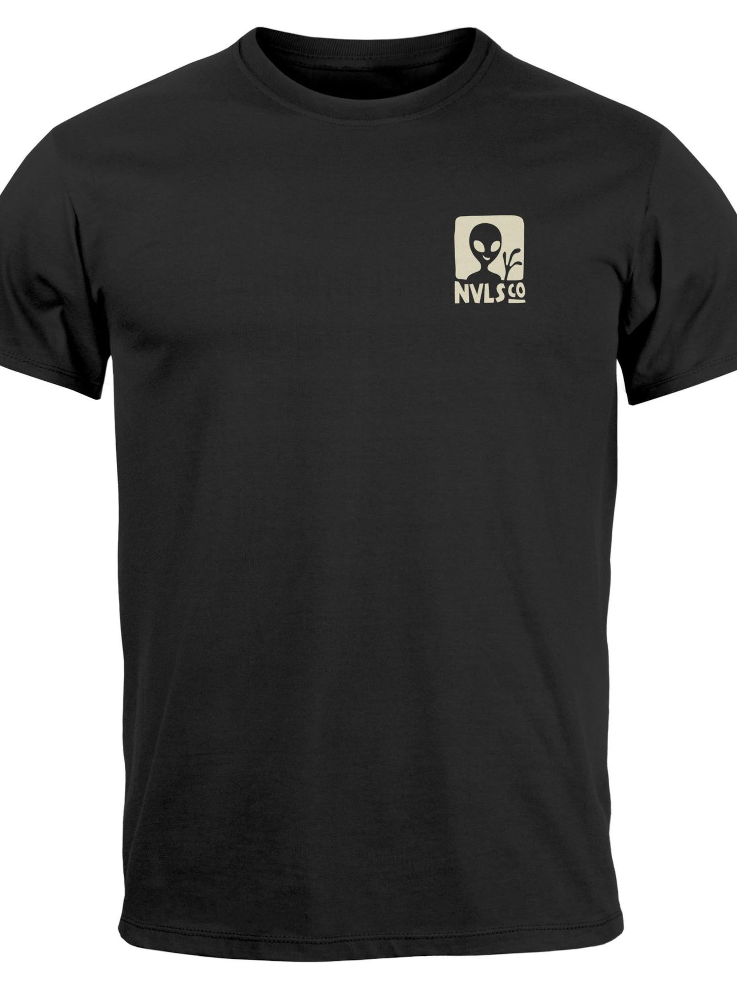 Neverless Shirt 'Ufo Waschbär'‌‌‌‌‌‌‌ in Schwarz