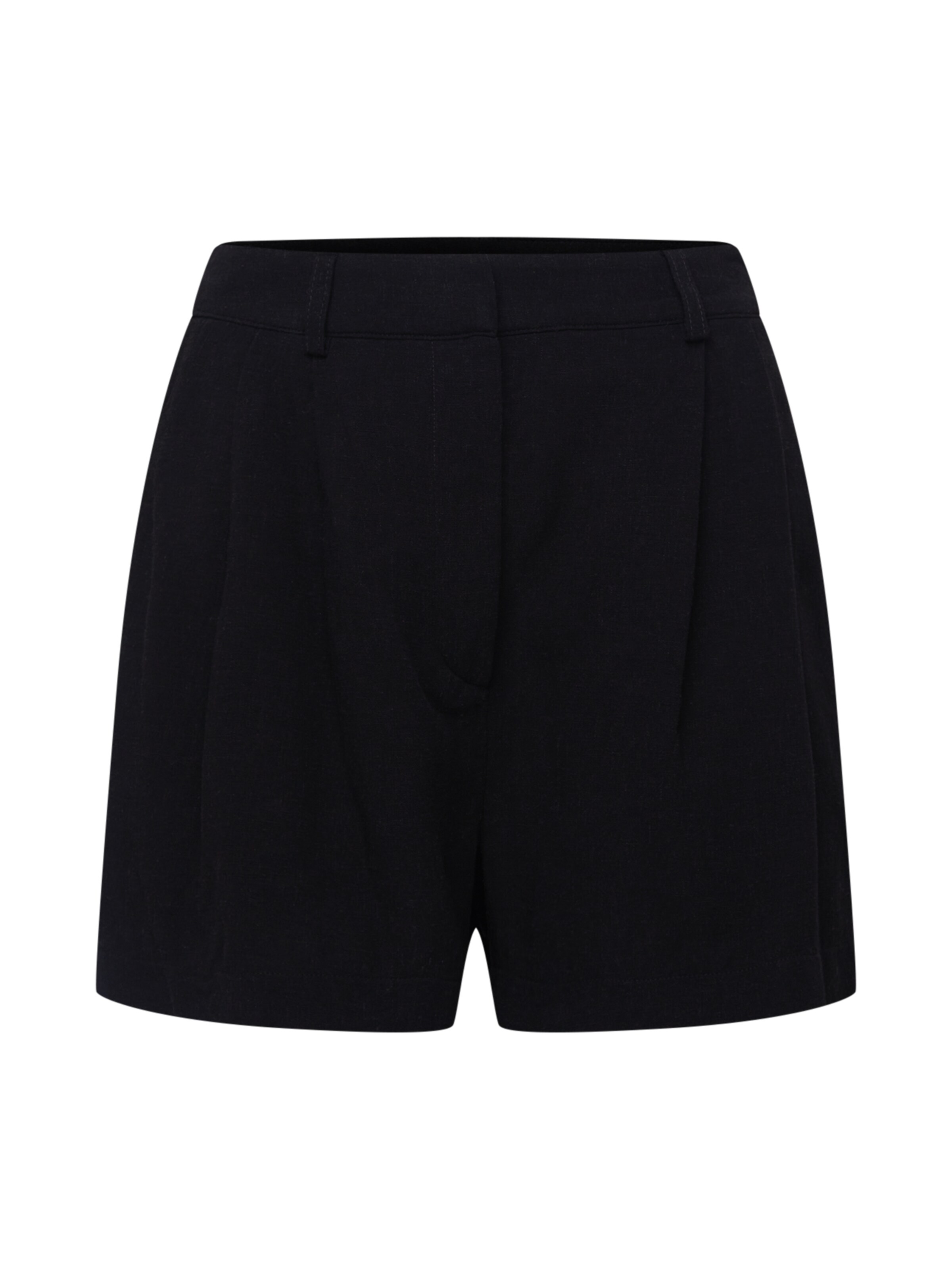 A LOT LESS Normální Kalhoty se sklady v pase 'Delia' – černá: přední strana