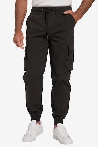 JP1880 Tapered Cargo Pants in Black: front