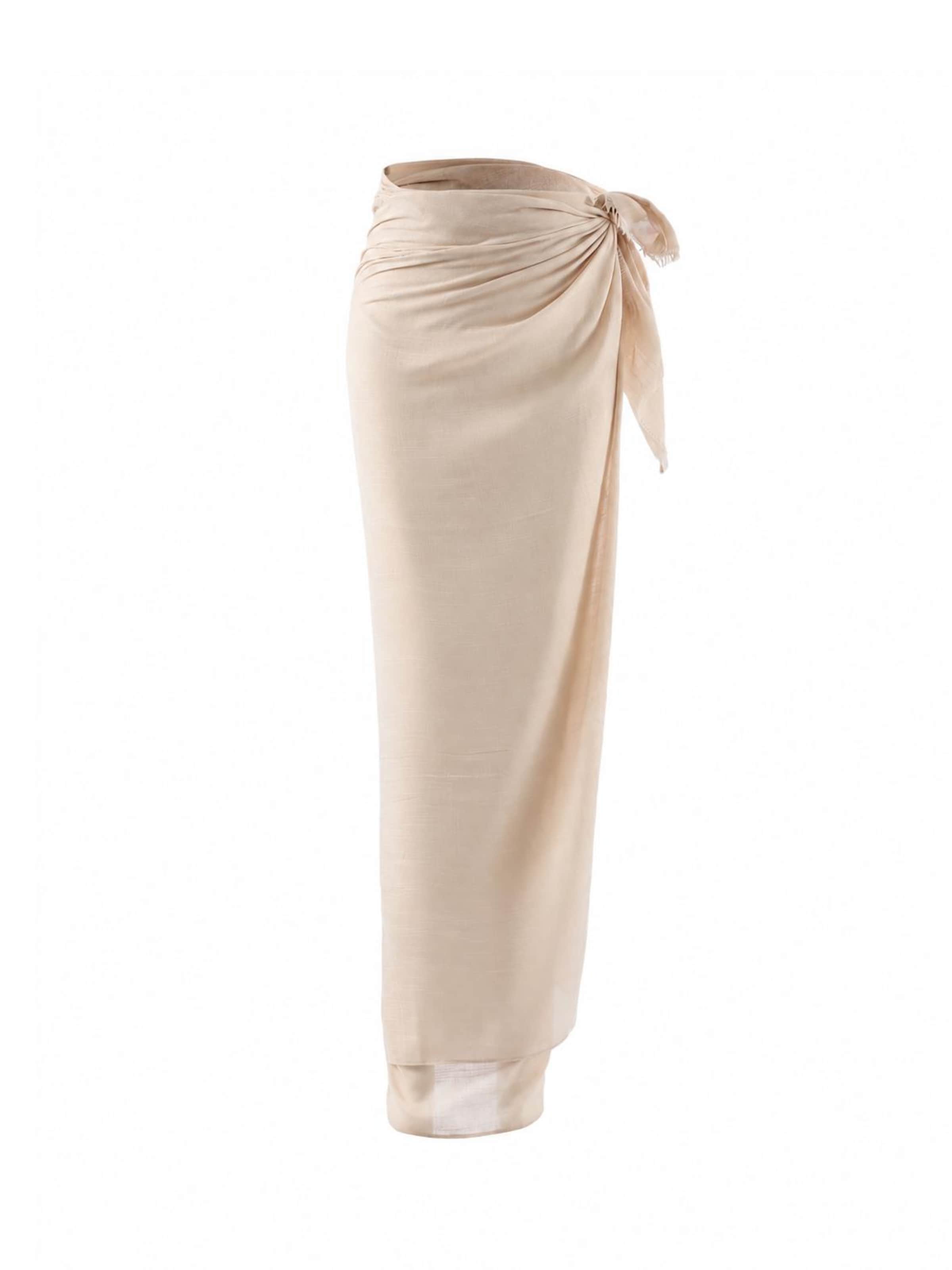 Emilie collection - Toalla de playa 'Pareo sarong viscose' en beige: frente