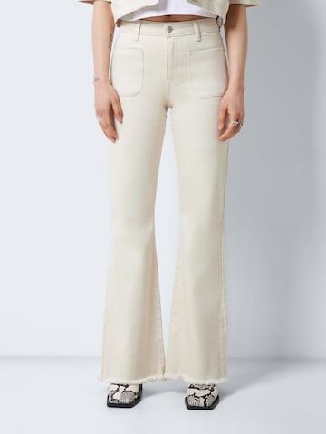 Noisy may Flared Jeans 'Nat' in Beige: front