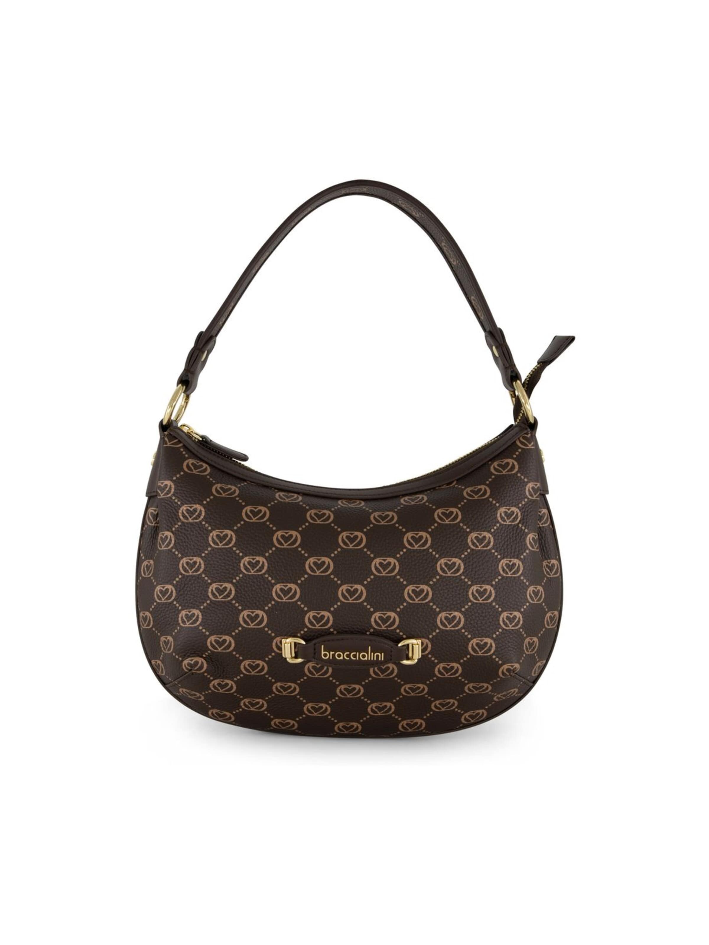 Braccialini - Bolso de hombro 'Monogram' en marrón: frente