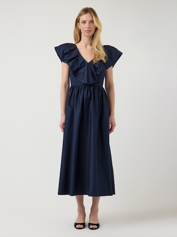 YAS Jurk 'YASSalsy' in Blauw: voorkant
