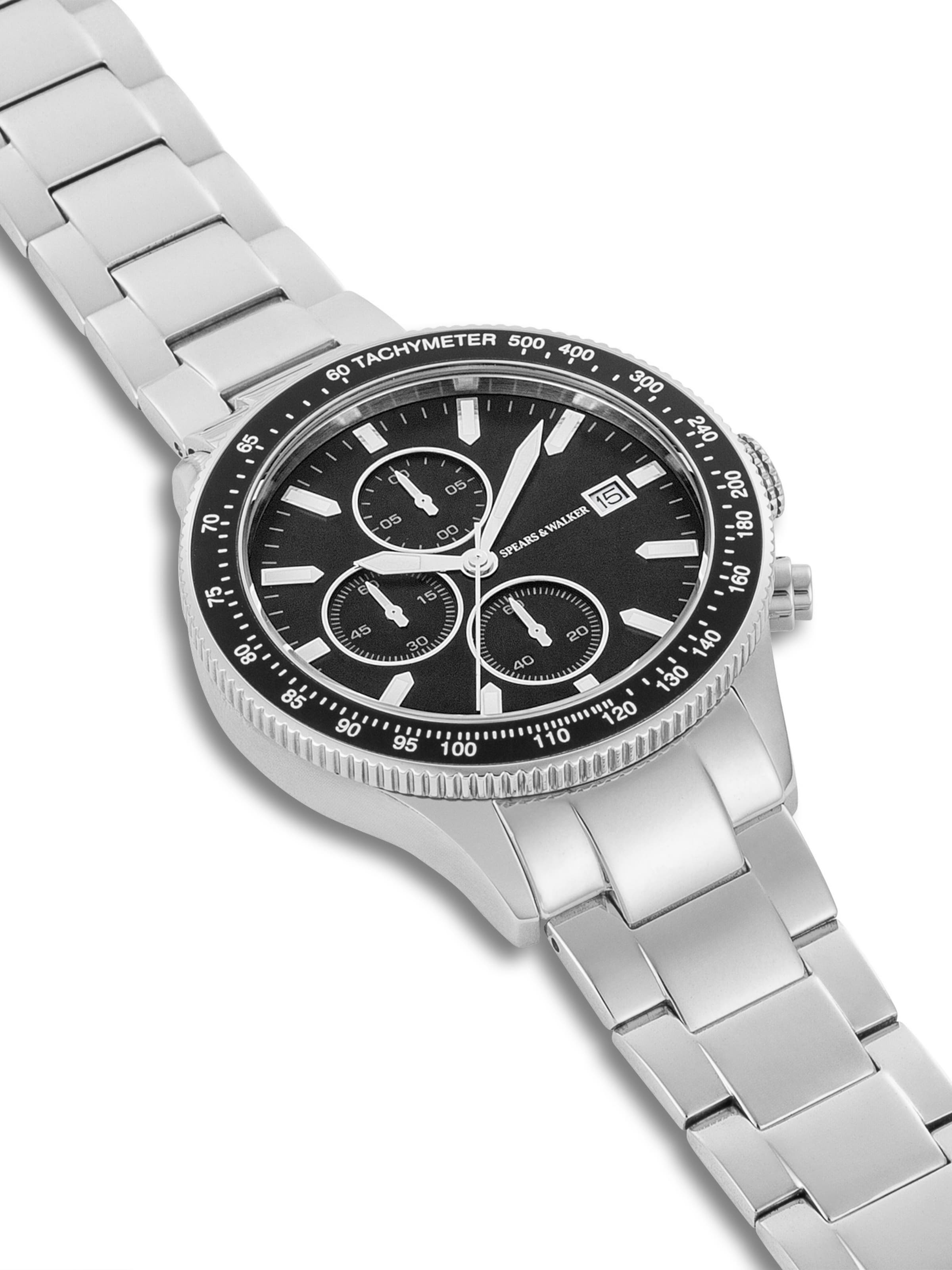 Montre à affichage analogique Spears & Walker en argent