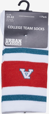 Urban Classics - Meias 'College Team' em branco