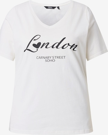 T-shirt Ulla Popken en blanc : devant