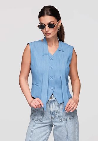 Ombre Bodywarmer 'OW-VE-E0004' in Blauw: voorkant