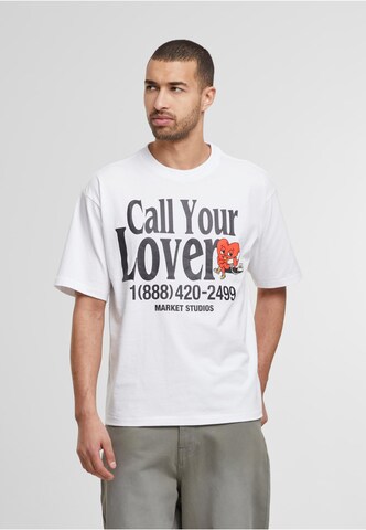 MARKET Shirt 'Call My Lover' in Wit