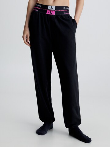 Calvin Klein Underwear Tapered Pleat-Front Pants in Black: front