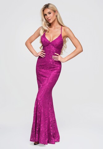 Robe de soirée Ombre en rose : devant
