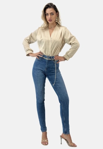 Elara Blouse bodysuit in Beige