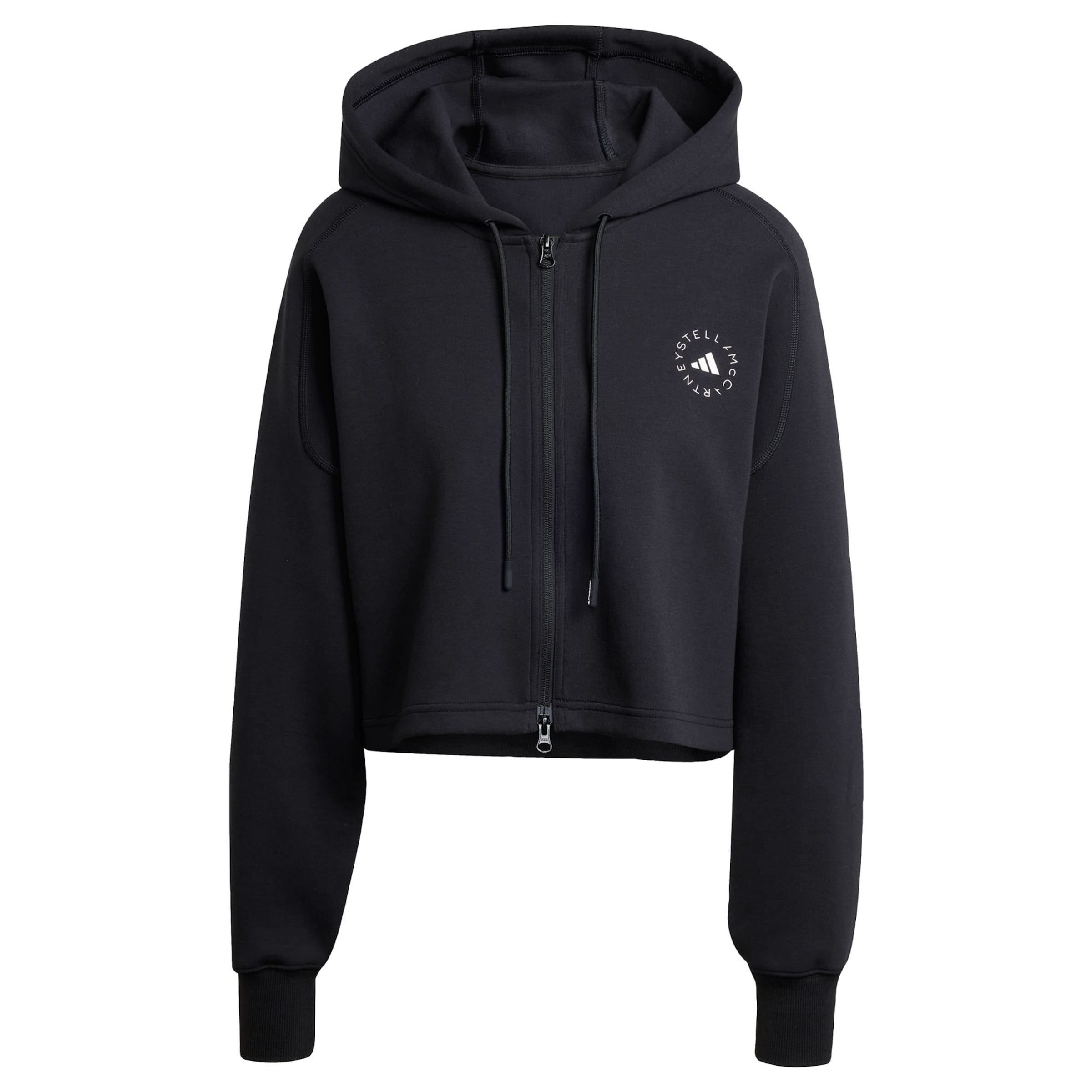 アディダス adidas By Stella Mccartney Full-zip Hoodie レディース パーカー スウェット Black/Whi adidas by Stella McCartney アディダス バイ ステラ
