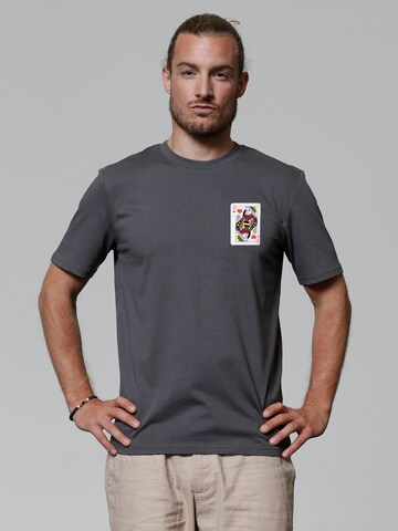 Watapparel Shirt 'Königin der Herzen' in Grijs: voorkant